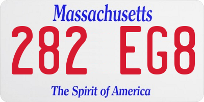 MA license plate 282EG8