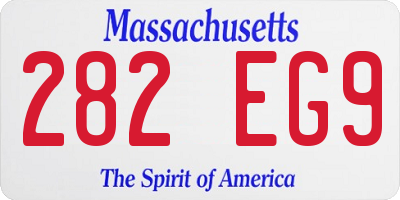 MA license plate 282EG9
