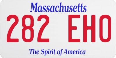 MA license plate 282EH0
