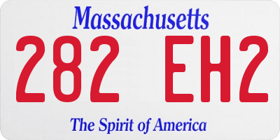 MA license plate 282EH2