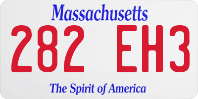 MA license plate 282EH3