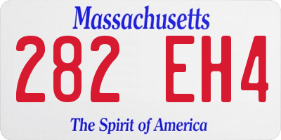 MA license plate 282EH4