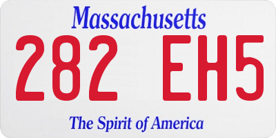 MA license plate 282EH5