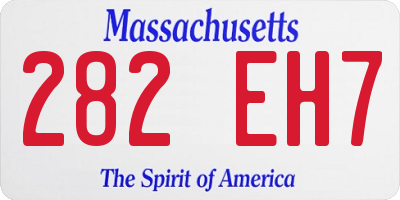 MA license plate 282EH7