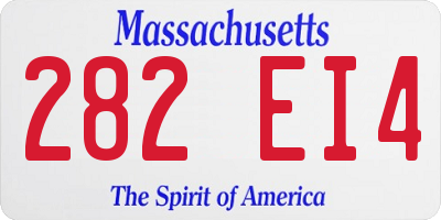MA license plate 282EI4