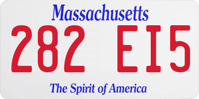 MA license plate 282EI5