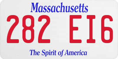 MA license plate 282EI6