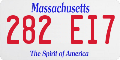MA license plate 282EI7