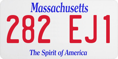 MA license plate 282EJ1