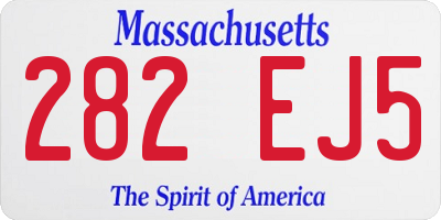 MA license plate 282EJ5