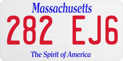MA license plate 282EJ6