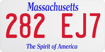 MA license plate 282EJ7