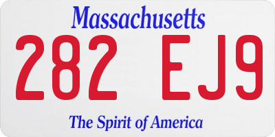 MA license plate 282EJ9