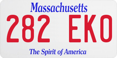 MA license plate 282EK0