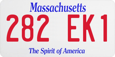 MA license plate 282EK1