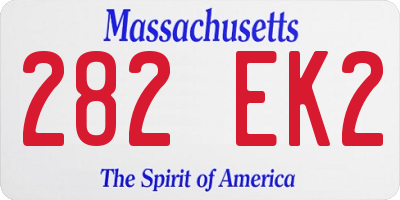 MA license plate 282EK2