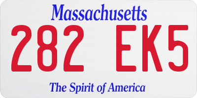 MA license plate 282EK5