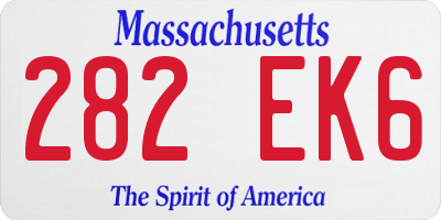 MA license plate 282EK6