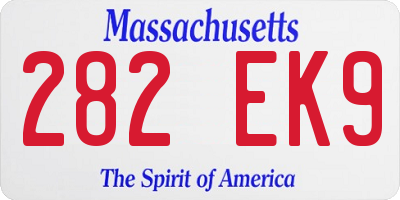 MA license plate 282EK9