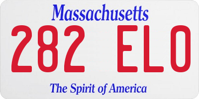MA license plate 282EL0