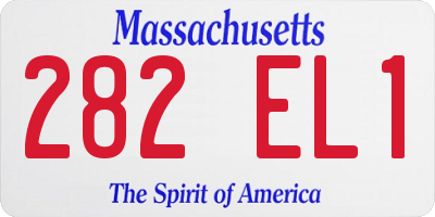 MA license plate 282EL1