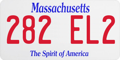 MA license plate 282EL2