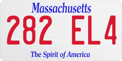 MA license plate 282EL4