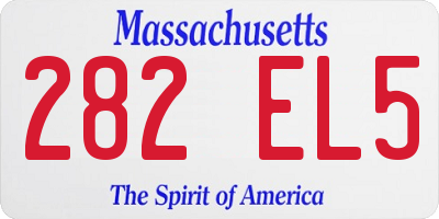 MA license plate 282EL5