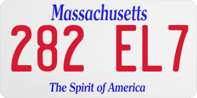 MA license plate 282EL7