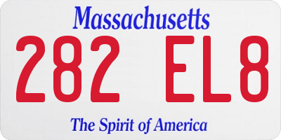 MA license plate 282EL8