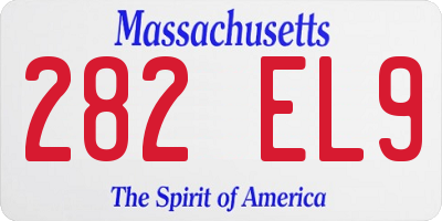 MA license plate 282EL9