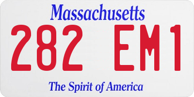 MA license plate 282EM1