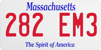 MA license plate 282EM3