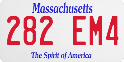 MA license plate 282EM4