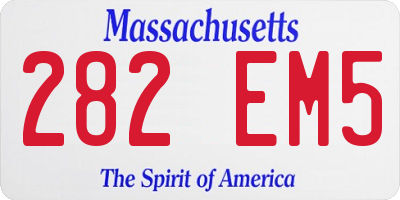 MA license plate 282EM5