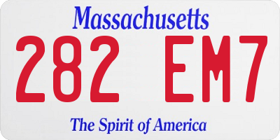 MA license plate 282EM7