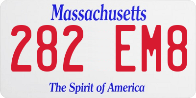 MA license plate 282EM8
