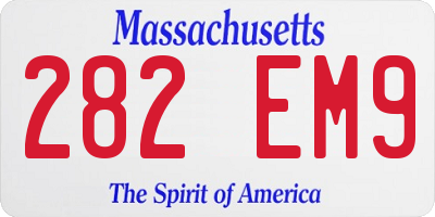 MA license plate 282EM9