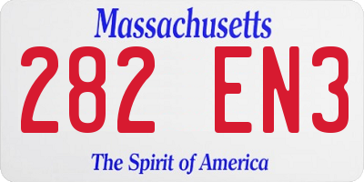 MA license plate 282EN3