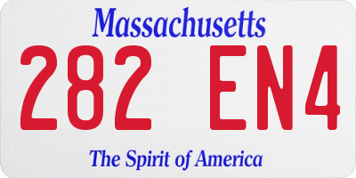 MA license plate 282EN4