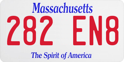 MA license plate 282EN8