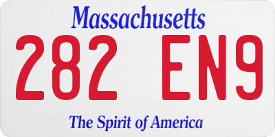 MA license plate 282EN9
