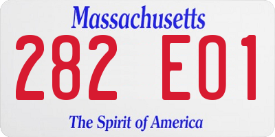 MA license plate 282EO1