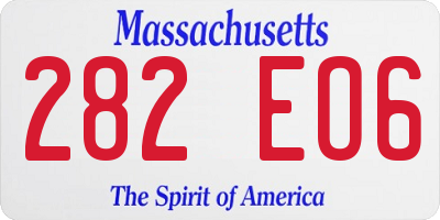 MA license plate 282EO6