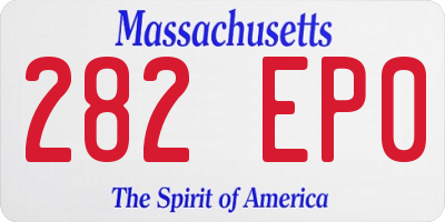 MA license plate 282EP0