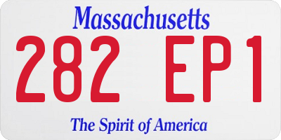 MA license plate 282EP1