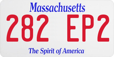 MA license plate 282EP2