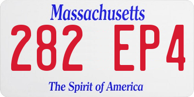 MA license plate 282EP4