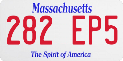 MA license plate 282EP5