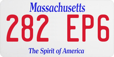 MA license plate 282EP6